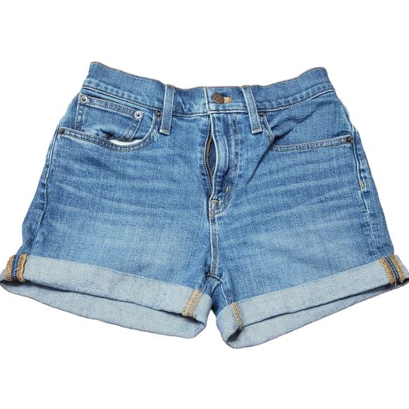 J Crew Denim Shorts XS Pacific Blue Cuffed Reimagined Cotton Minimalist Summer - Picture 1 of 10